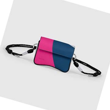 Men's Ecco CIRCULAR PATCH PINCH Mini Bag Blue / Pink | Canada 747ZUT